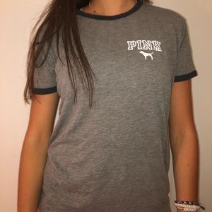 PINK gray comfy fit t-shirt
